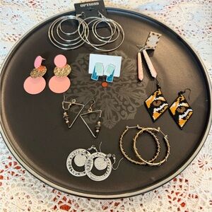 Women's Earring Lot - Pink, Gold, Silver, Black